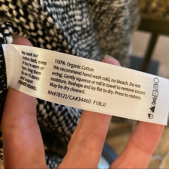 EILEEN FISHER Women 100% Organic Cotton Cardigan Sweater w/ Tie Size Small - Picture 8 of 8